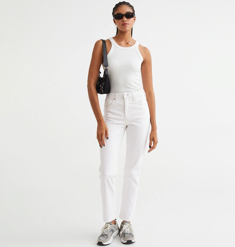 Women Vintage Straight High Jeans